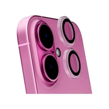 İphone 16 / 16 Plus İle Uyumlu Mercek Lens Kamera Koruyucu Pembe