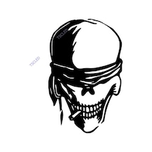 Skull Kurukafa Sticker Yapıştırma 15Cm