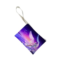 Unisex Anime Melek Desenli Portföy Clutch Çanta Çok Renkli