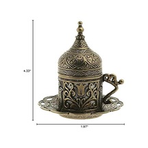 1 Adet Türk Yunan Arap Kahvesi Espresso Fincan Tabağı Lale Antik Yeşil Diğer