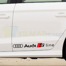 Audi S Line Logo Yan Kapı Altı Marşpiyel Oto Sticker Etiket 2 Ad