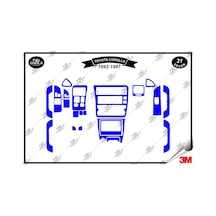 Toyota Corolla Efsane Kasa 1992-1997 Torpido Konsol Trim Göğüs Maun Kaplama Set 21 Parça Mavi