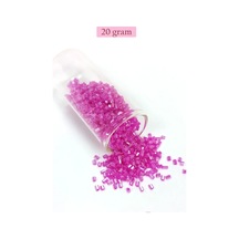 Tedar Kesme Cam Boncuk 2mm - 20 Gram - Şeffaf Fuşya -bnc315 Najmaddin (No:1) 8.5Cm X 10.5 Cm