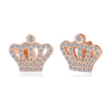 Cosar Silver 925 Ayar Taşlı Tac Küpe Rose