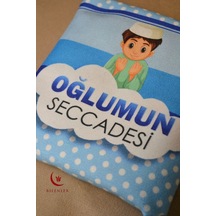 Çantalı Erkek Çocuk Seccadesi-oğlumun Seccadesi Mavi Mavi