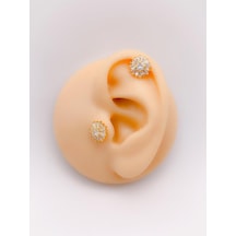 Lexroo Taşlı Kar Tanesi Figürlü Kıkırdak Helix Tragus Piercing 1a Diğer