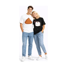Nevermind Sevgili Kombini Eğlenceli Baskılı Çift Tişört Oversize Unisex Par Çok Renkli