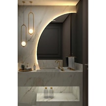 Led Işıklı Çeyrek Daire Banyo Ve Konsol Aynası Gün Işığı