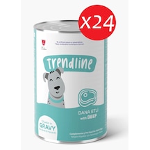 Trendlıne Konserve Sos İçinde Et Parçacıklı Dana Etli Yetişkin Köpek Maması 400 G 24 Adet