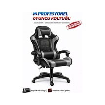 Gri Desen Oyuncu Koltuğu, Ergonomik Tasarım, Ayarlanabilir Boyun Ve Bel Yastığı, Hareketli Kolçak Diğer