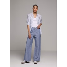 Colin's Colins Regular Fit Yüksel Bel Geniş Paça Kadın İndigo Pantolon Cl1079161 Q1.v2 Ble Mavi