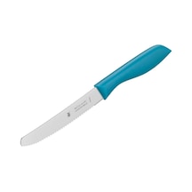 2 Parça Kahvaltı Bıçağı Seti, 23 Cm, Tırtıklı Ekmek Ve Sandviç Bıçağı, Özel Bıçak Çeliği, Plastik Sap, Mavi Çok Renkli
