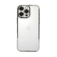 Apple iPhone Uyumlu 16 Pro Max Kılıf Razer Lensli Silikon - Gümüş S