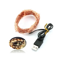 Fosenze Led Işıklı Bakır Tel Zincir, Noel Ve Tören Dekorasyonu, 5m 50 Işık, Sıcak Beyaz, Enerji Tasarruflu, Ev Bahçe Dekoru Ilık Beyaz