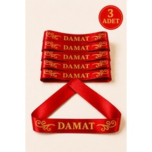 Azra Kına Kırmızı Damat Kurdelesi, Kol Bandı, Söz Nişan Düğün Kına Gecesi Eğlence Hediyelik Kol Kurdelesi, Kolluk 3 Adet