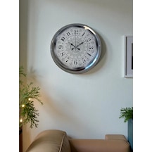 Zentime Asil Motif Krom 40 Cm Metal Duvar Saati Çok Renkli
