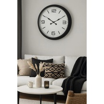 Zentime Siyah Modern Şık 60 Cm Metal Duvar Saati Çok Renkli