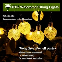 Çok Renkli Güneş Dize Işıklar Açık Led Kristal Küre Topu Işık 8 Modlu Su Geçirmez Güneş Enerjili Veranda Işık Bahçe Partisi Düğün Dekor İçin 5m20led Çok Renkli