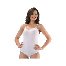 20st Battal Beden İp Askılı Kadın Çıtçıtlı Body Beyaz 13-2010