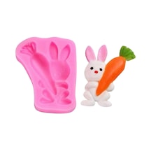 2 Adet Paskalya Tavşanı Tavşan Silikon Fondan Kalıbı Çikolatalı Kek Buz Kalıbı Tepsisiçok Renkli Çok Renkli