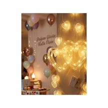 Romantik Kalp Led Işık Neon Görünümlü Dekoratif Oda Lambası Sarı Sarı