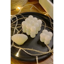 Bernami Mumluk Şamdanpinterest Dekoratif Büyük Bubble Mum, Küçük Bubble Mum, Istiridye Mum 3'lü Set Diğer