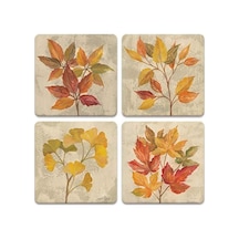 Coasterstone Set-kasım Yaprakları-sonbahar Temalı Emici İçecek Bardak Altlıkları, Büyük 4,25 İnç Genişlik, Sonbahar Dekoru 1