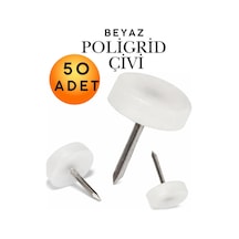 Çivili Beyaz Poligrit 50 Adet Mobilya Masa Sandalye Ayak Koruyucu Plastik Pabuç Zemin Parke Çizilmeyi Ses Önleyici Gürültü Engelleyici Tampon Tapası Sandalye Keçesi Alternatifi Ahşap Mobilya Pimi Seti Diğer