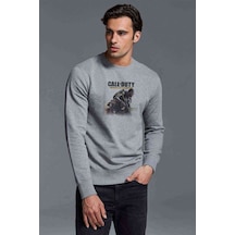 Call Of Duty Advanced Warfare Havoc Baskılı Gri Erkek Sweatshirt
