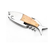 Sones Balık Şeklinde Şarap Açacağı Ahşap Saplı Çok Amaçlı Şarap Tirbuşonu Diğer