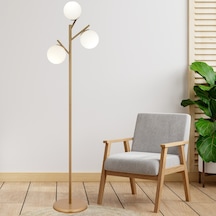 Renji 3Lü Eskitme Boyalı Beyaz Camlı Modern Tasarım Metal Lambade