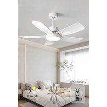 Hoogar German Beyaz 110 Cm 5 Kanatlı Süper Sessiz 3 Renk Uzaktan Kumandalı Tavan Vantilatörü Dc Motor
