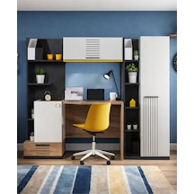 Kitaplıklı Çalşma Masası, Relax Çalışma Masası Ve Kitaplık Beyaz - Antrasit Kitaplıklı Çalşma Masası, Relax Çalışma Masası Ve Kitaplık Beyaz - Antrasit