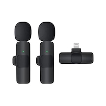 K9 Kablosuz Yaka Mikrofonu Lightning 2 Li Mini Mikrofon Youtube Tik Tok 2 Adet İtem0015kevothon212