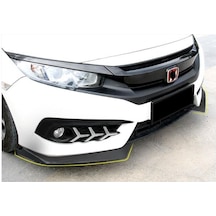 Honda Civic Fc5 Uyumlu Ön Tampon Flap Lip Piano Black 2016+