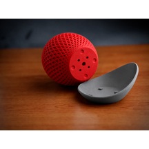 3d Baskı Küre Saksı - Kafes Dokulu İki Parçalı Dekoratif Saksı - Kırmızı-gri Diğer