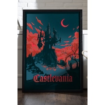 Castlevania Siyah Ahşap Çerçeveli Poster, Dekoratif Oyun Duvar Tablosu