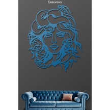 Medusa Metal Duvar Tablosu - Mavi - 40 X 50 Cm