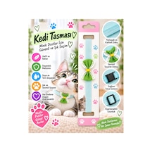 Kedi Tasması Turkuaz Yeşil Papyonlu Ayarlanabilir Klips Tokalı Boyun Tasması