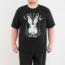 Bant Giyim - White Rabbit 4Xl Büyük Beden Siyah Erkek Tişört Çok Renkli