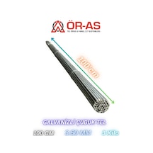 Çubuk Tel Galvanizli 3,50 Mm 3- Kg X 100 Cm Doğrutulmuş Tel