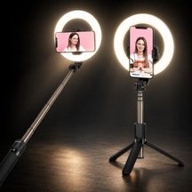 Ayrex 10 İnç Ring Light 2 Metre Tripod Bluetooth 5.2 Kumandalı Np-l14