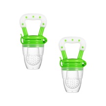 Vkemall 6-12 Aylık Bebekler İçin 2'li Silikon Yemek Besleyici Oyuncağı - Sağlıklı Yemek Tanıtımı Ve Diş Çıkmama Ağrısı Rahatlatıcı Yeşil Çok Renkli