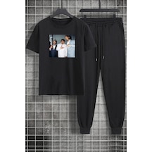 Uyguntarz Unisex Müslüm Baba Baskılı 2'li Eşofman Takımı Siyah