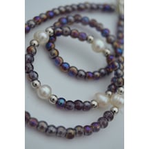 Stoneage Kristal Ve Gerçek Incili Kolye Bronz