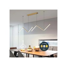 Golden Wave Kumandalı Modern Sarkıt Led Avize Yemek Masası Ve Salon İçin Altın
