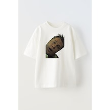 Thewert Unisex Brad Pitt Fight Club Tasarım Baskılı Pamuk Beyaz Oversize T-shirt