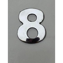 Kapı Numarası Krom Metal 4.2Cm No 8 Yapışkanlı