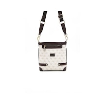 Silver Polo Sp1120 Kadın Çapraz Çanta Monogram Bej-kahve