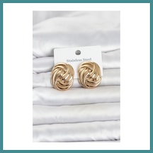 Trendexa 316l Çelik Gold Renk Motif Desen Model Kadın Küpe Mac